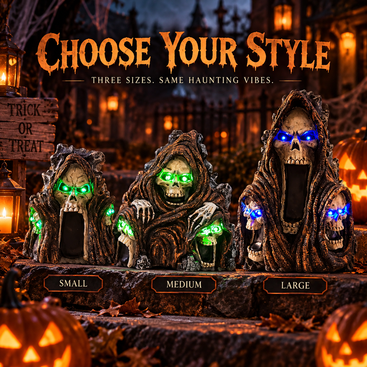 Solar Light-Up Skeleton Halloween Decor
