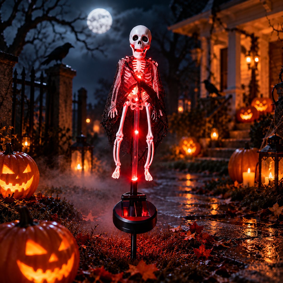 Solar Skeleton Halloween Garden Stake Light