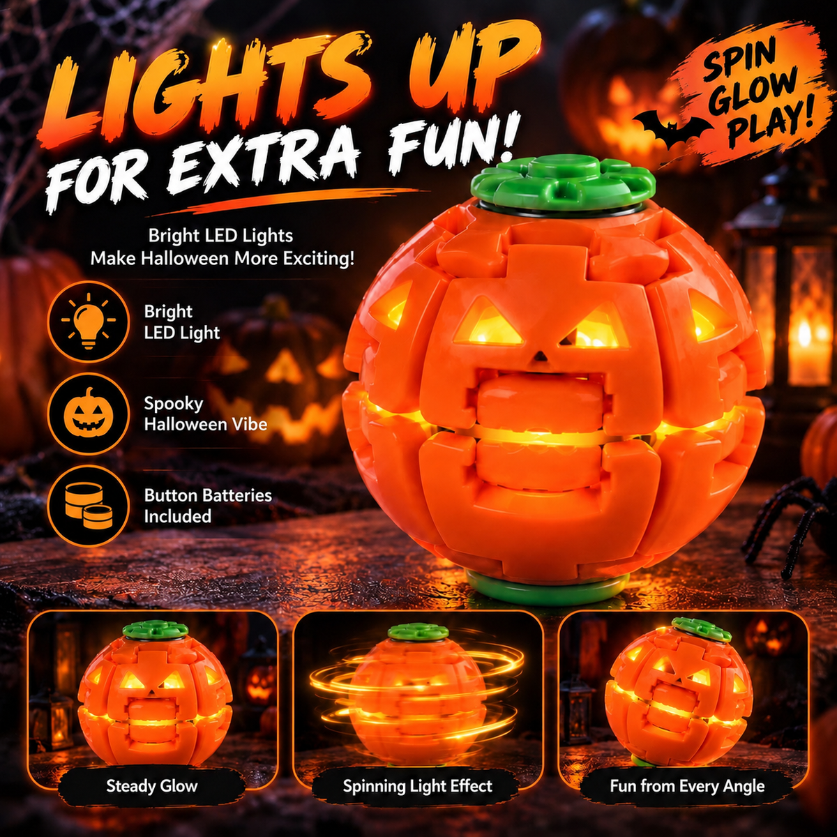 Halloween Light-Up Spin Ball