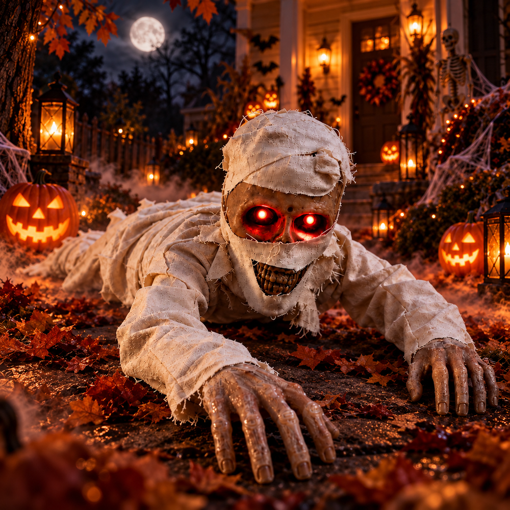 Animated Crawling Mummy Halloween Prop