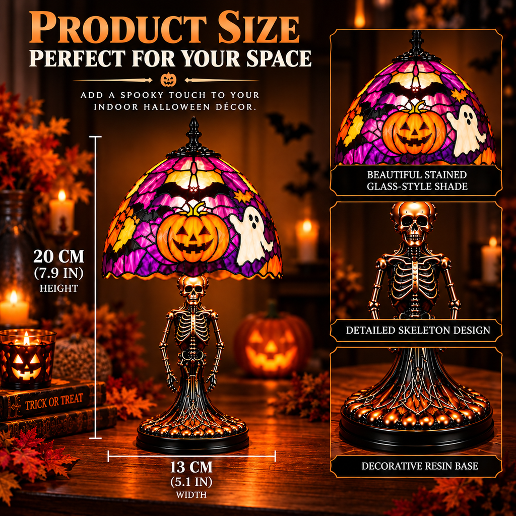 Tiffany-Style Halloween LED Table Lamp