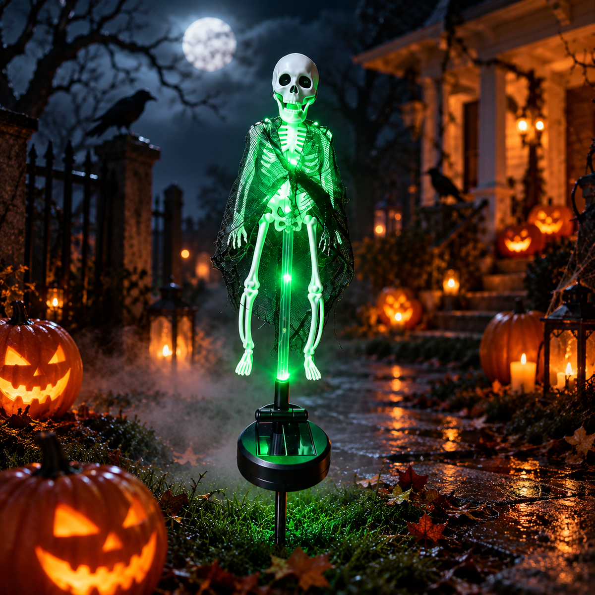 Solar Skeleton Halloween Garden Stake Light