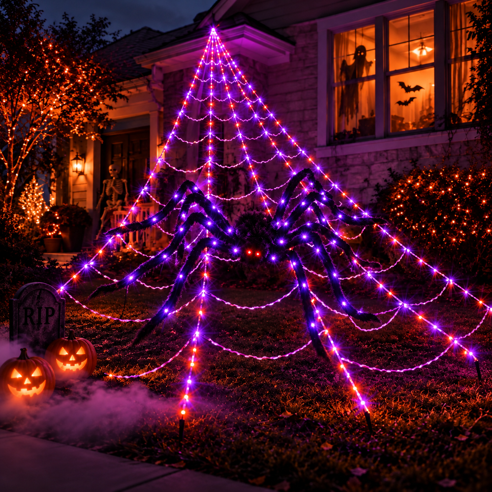 Giant Light-Up Spider Web Set