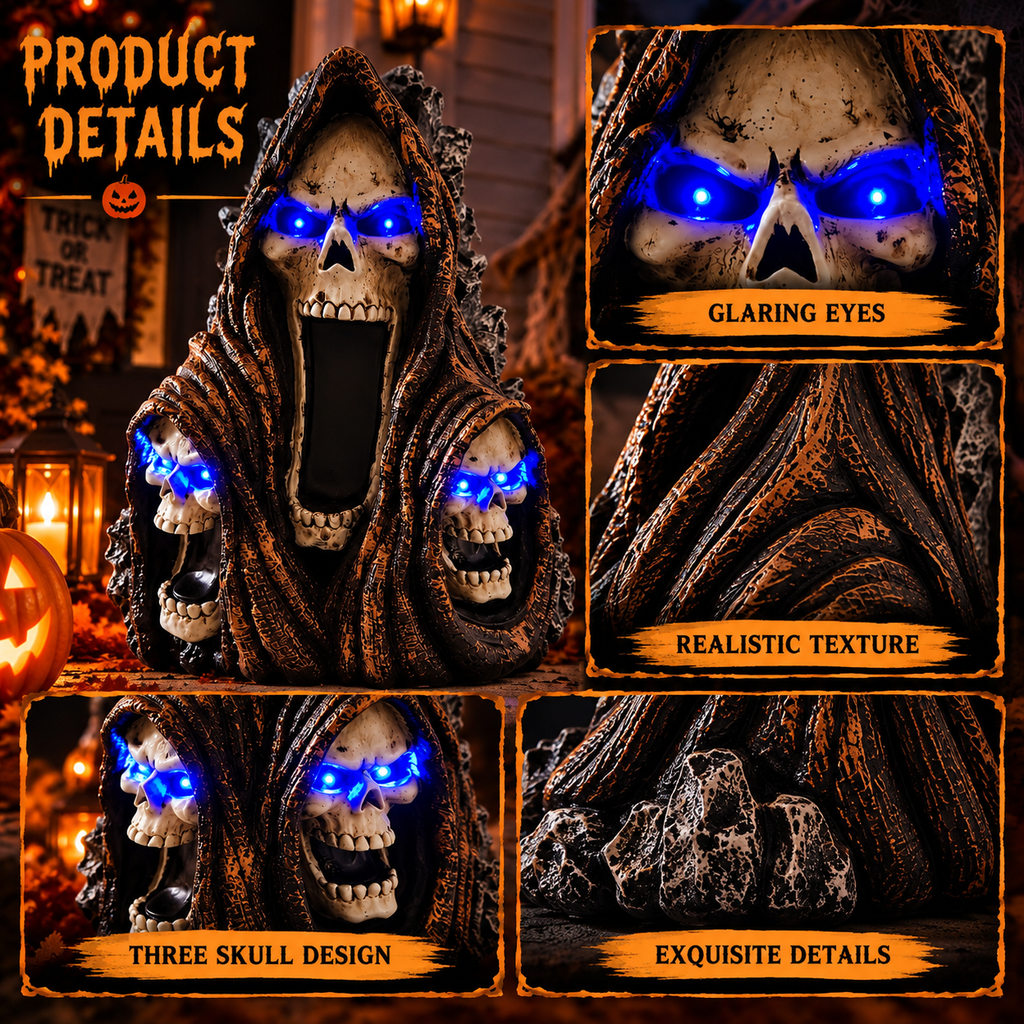 Solar Light-Up Skeleton Halloween Decor