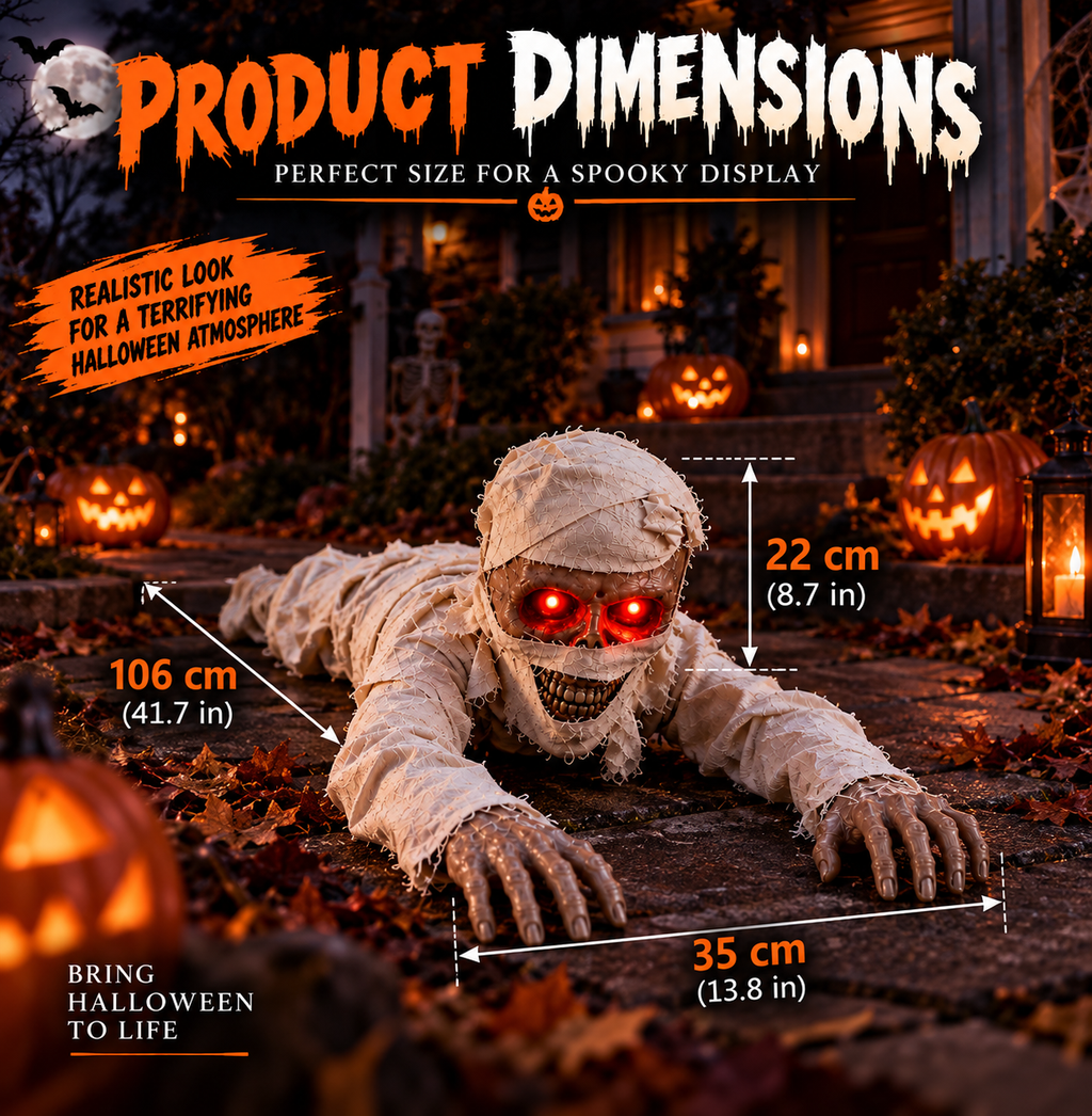 Animated Crawling Mummy Halloween Prop