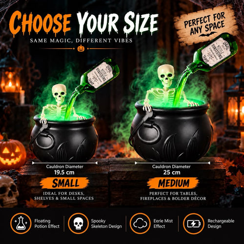 Floating Potion Skeleton Cauldron Halloween Decor