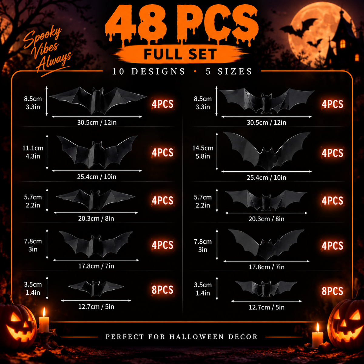3D LED Bat Wall Decorations for Halloween