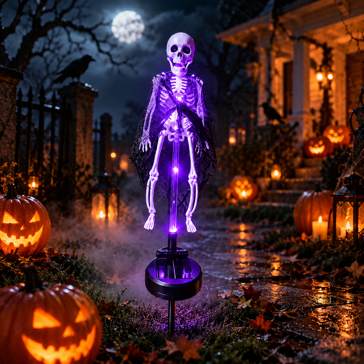 Solar Skeleton Halloween Garden Stake Light