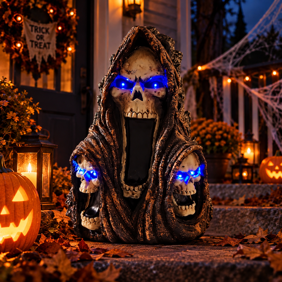 Solar Light-Up Skeleton Halloween Decor